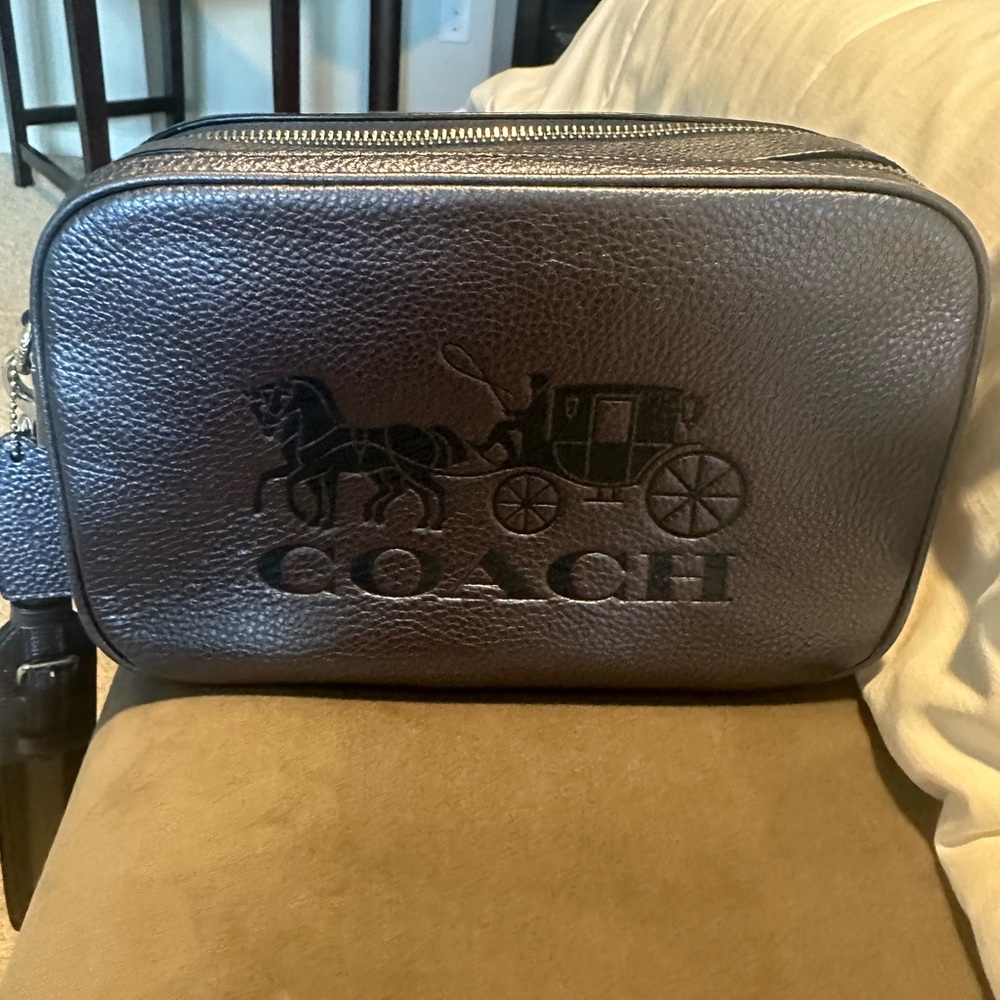 Coach woman Dark blue  Leather Crossbody Bag